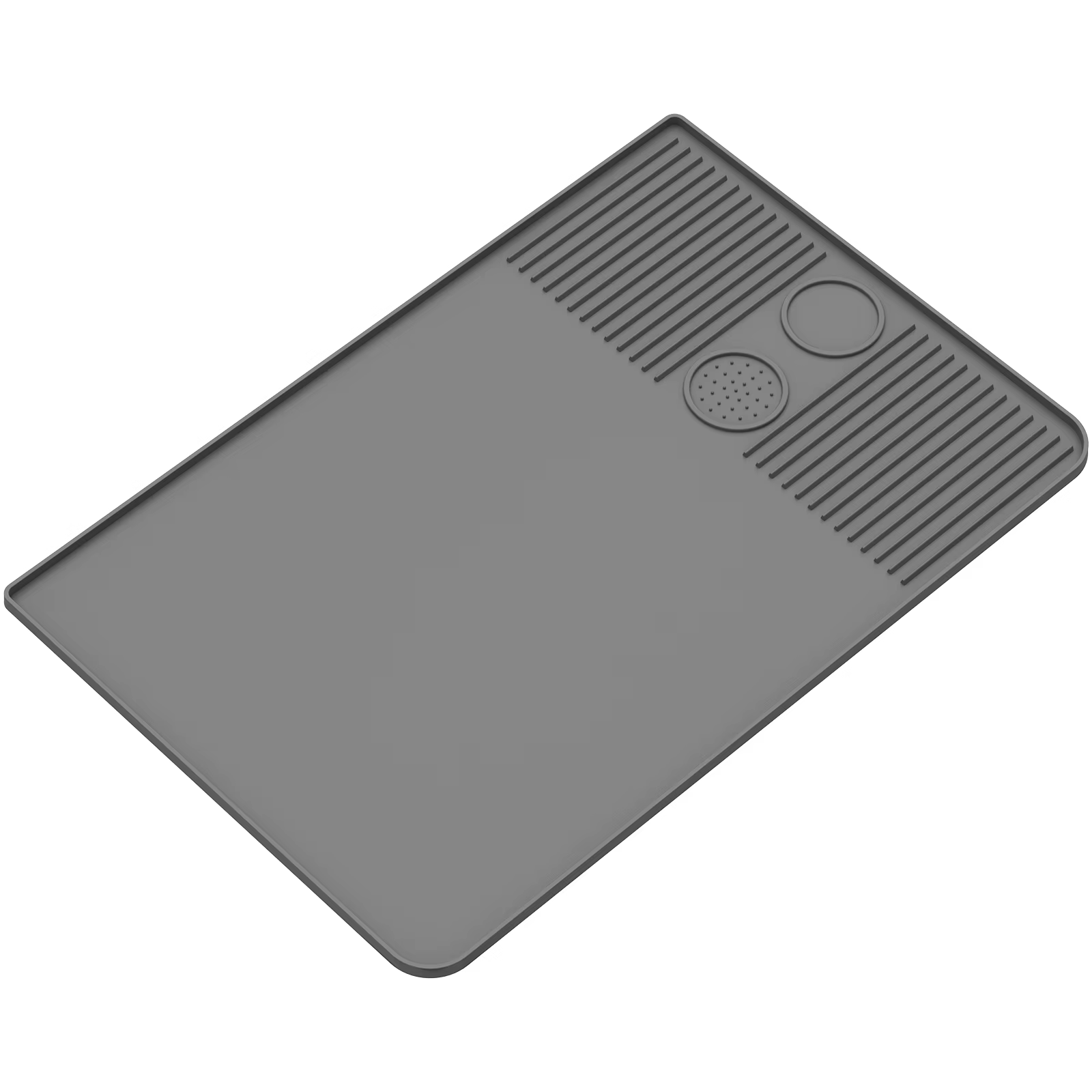 Tapis à café en silicone avec bords surélevés, tapis antidérapant pour bar à café, tapis flexible po