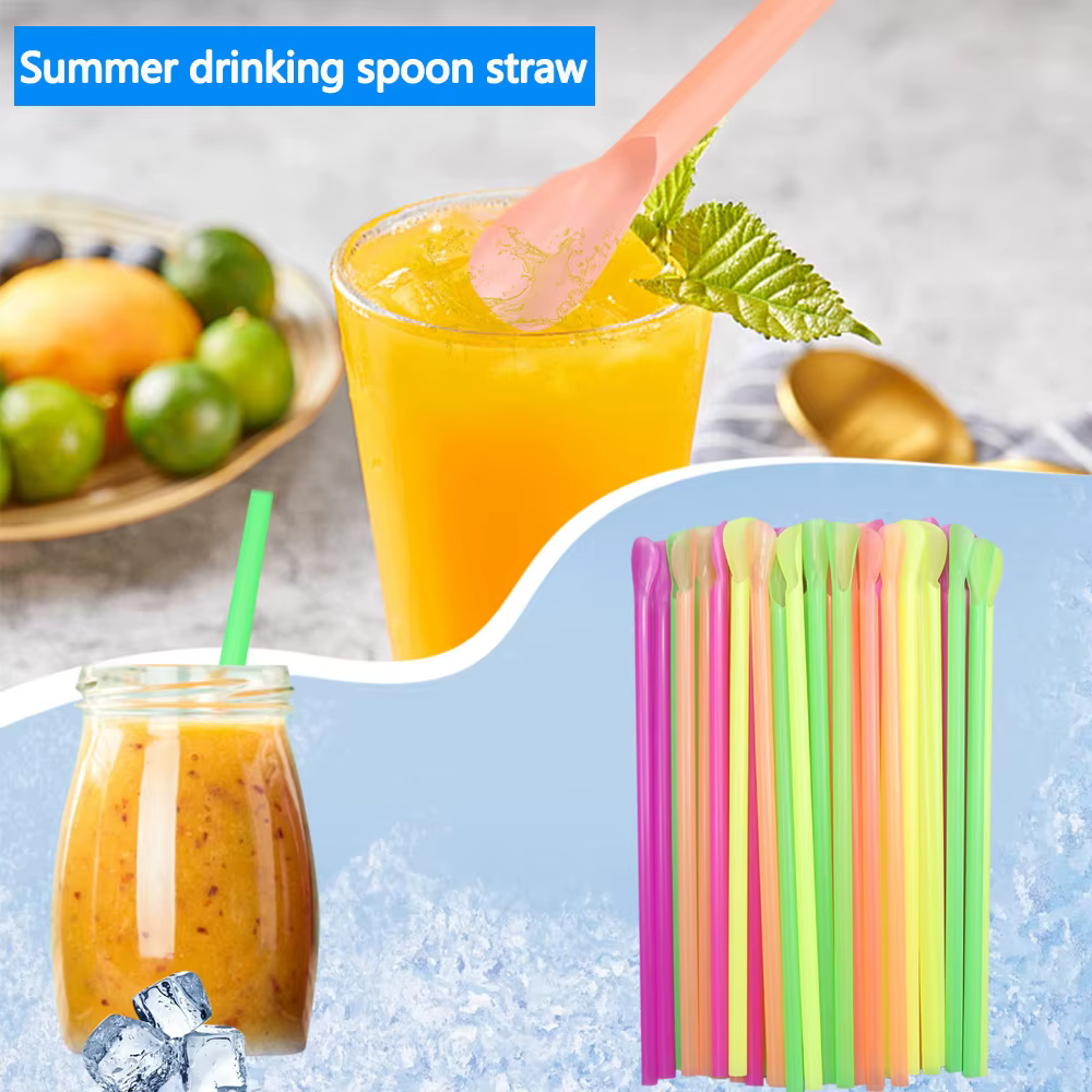 Pailles en Forme de Cuillère pour Boire Milkshake, Fournitures de ixd'Anniversaire, pour Bar, Vente