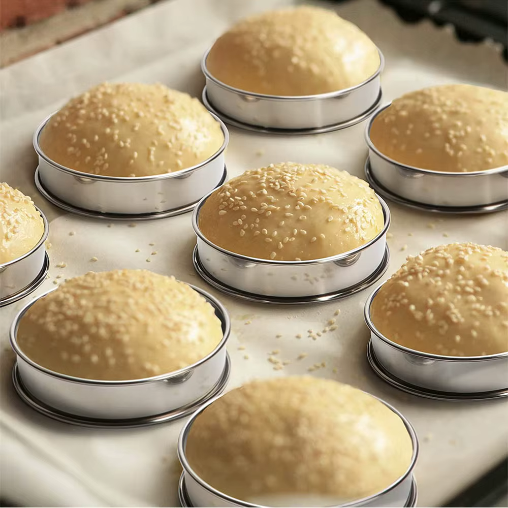 2 pièces en acier inoxydable Double roulé cuisson cercle tarte anneau tarte aux fruits gâteau Cookie