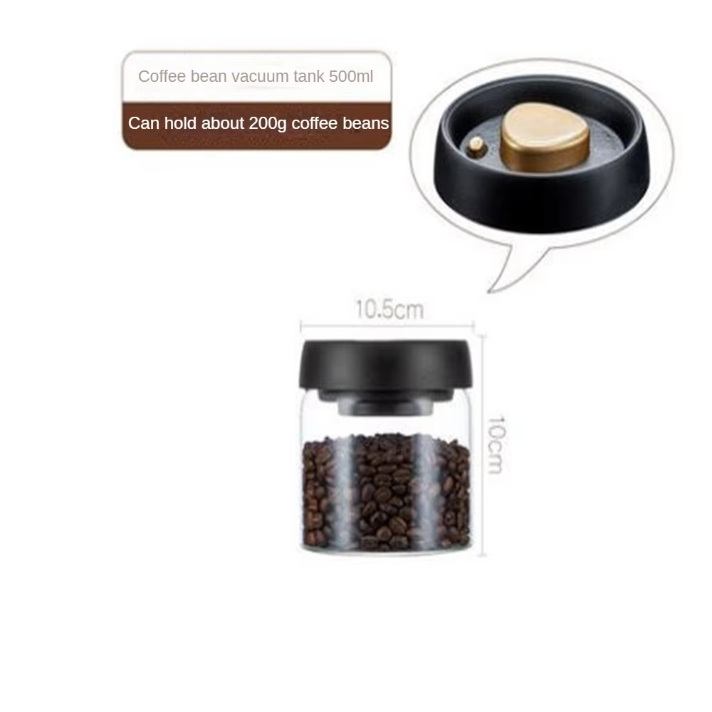 Réservoir scellé sous vide pour grains de café, 1 pièce, réservoir de stockage des aliments en verre