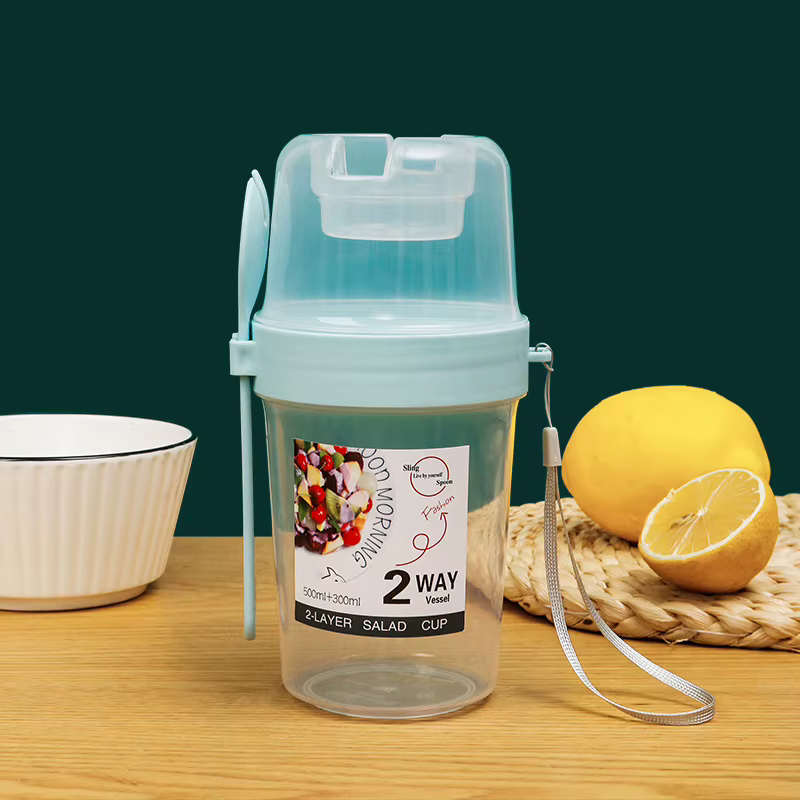 Tasse à salade de yaourt à l'avoine pour petit déjeuner, avec couvercle et cuillère, boîte à Bento d