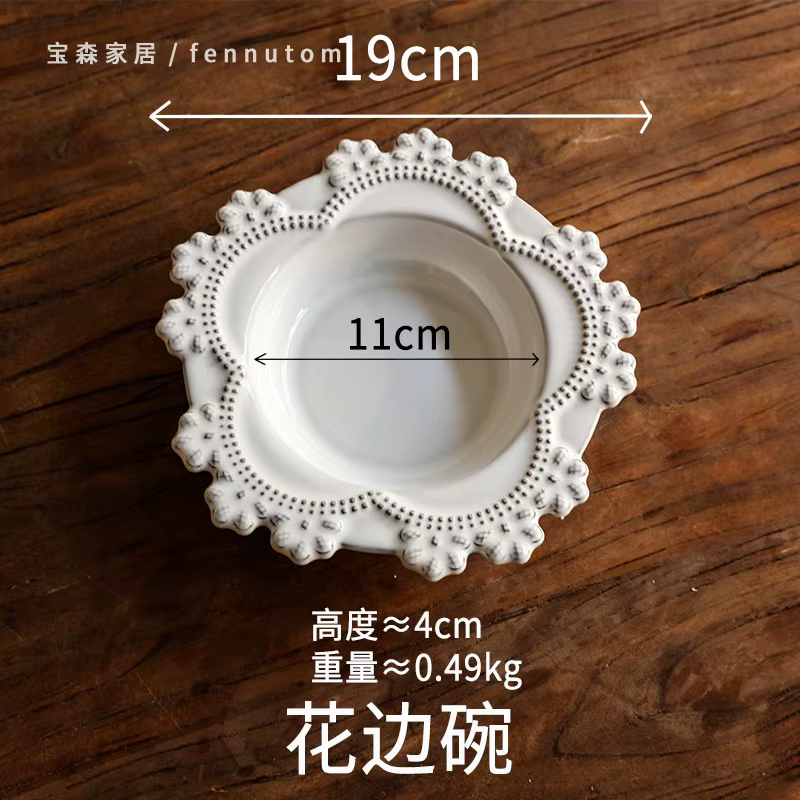Assiette en céramique créative de Style coréen, forme florale en Relief, vaisselle en porcelaine, gâ