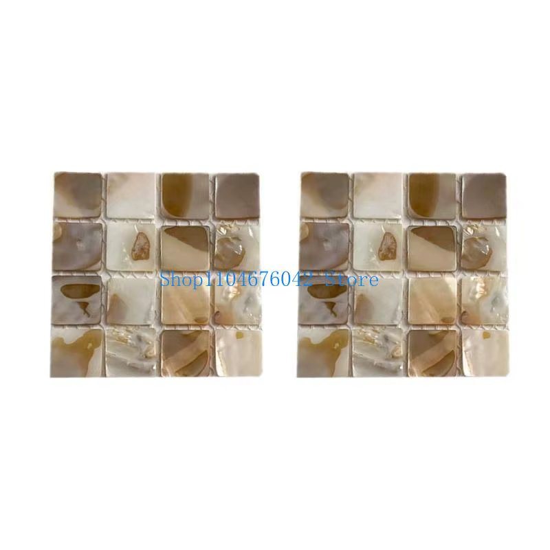 Sous-verres carrés en coquille conque naturelle, 2 pièces, napperon imperméable pour boissons, tapis