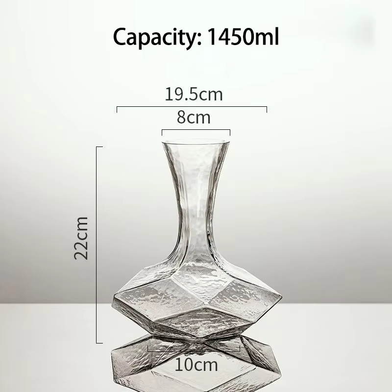 Carafe à vin irrégulière créativité 1450ml, distributeur de carafe en verre de cristal, aérateur de