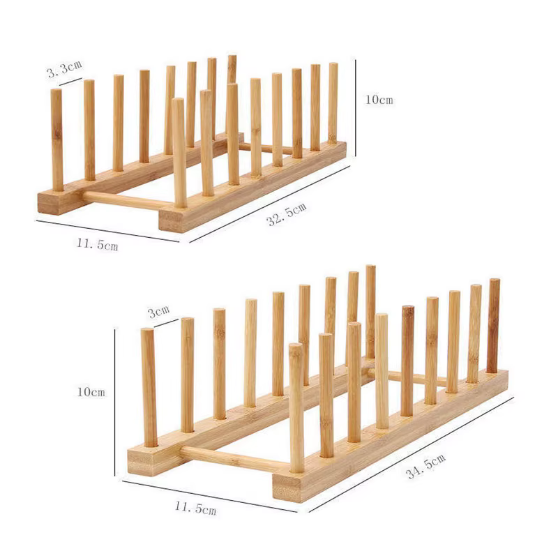 Support de rangement d'assiettes, support à vaisselle multifonctionnel en bois pour tasse, couvercle