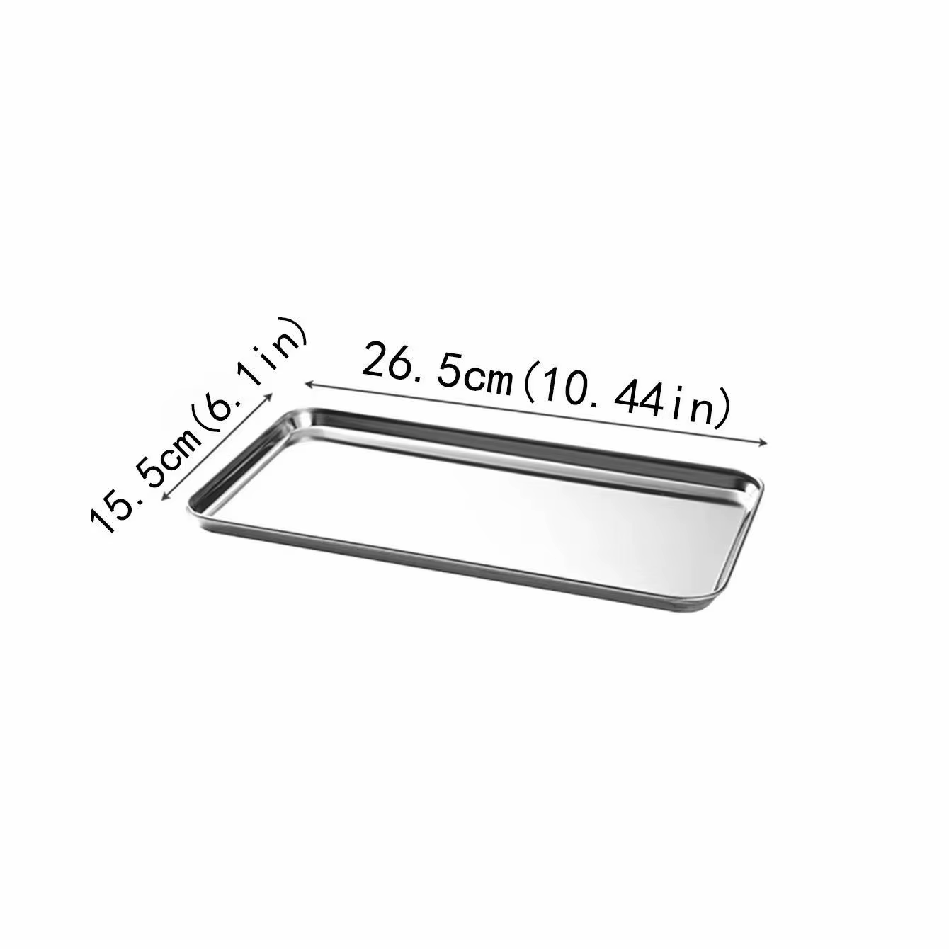 Plat à vermicelles domestique en acier inoxydable, 1 pièce, plat rectangulaire épais à fond plat, pl