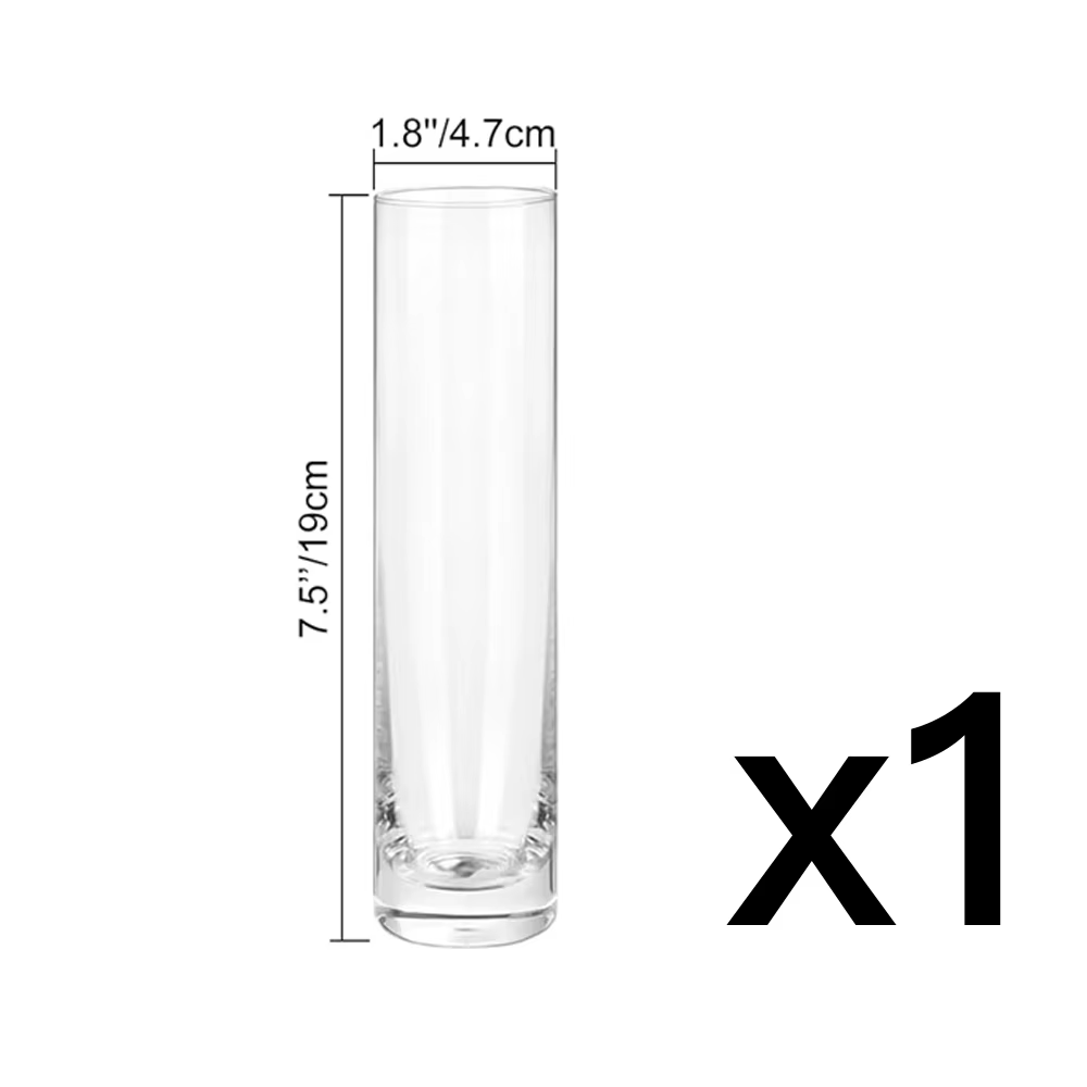 Vase cylindrique en verre, petit vase à fleurs transparent, vase de décoration pour la maison, vase 