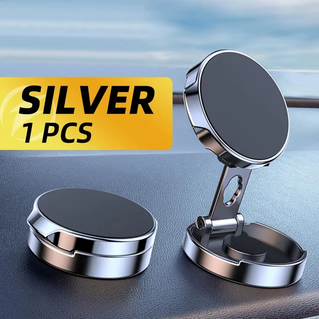Support magnétique rond pliant pour voiture, Support de téléphone portable rotatif à 360 degrés, Sup