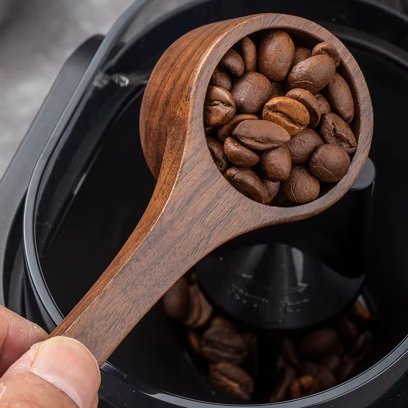 Cuillère à café en bois de noyer noir, cuillère à mesurer à long manche, cuillère à mesurer pour pou