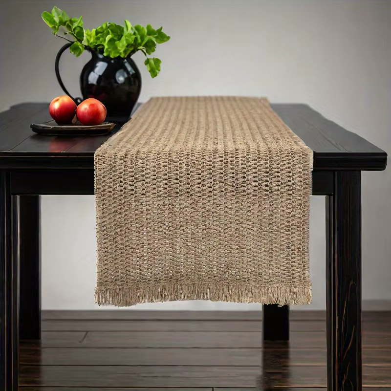 Napperon en paille tissé de Style Vintage, 1 pièce, léger, résistant à la chaleur, antidérapant, pou