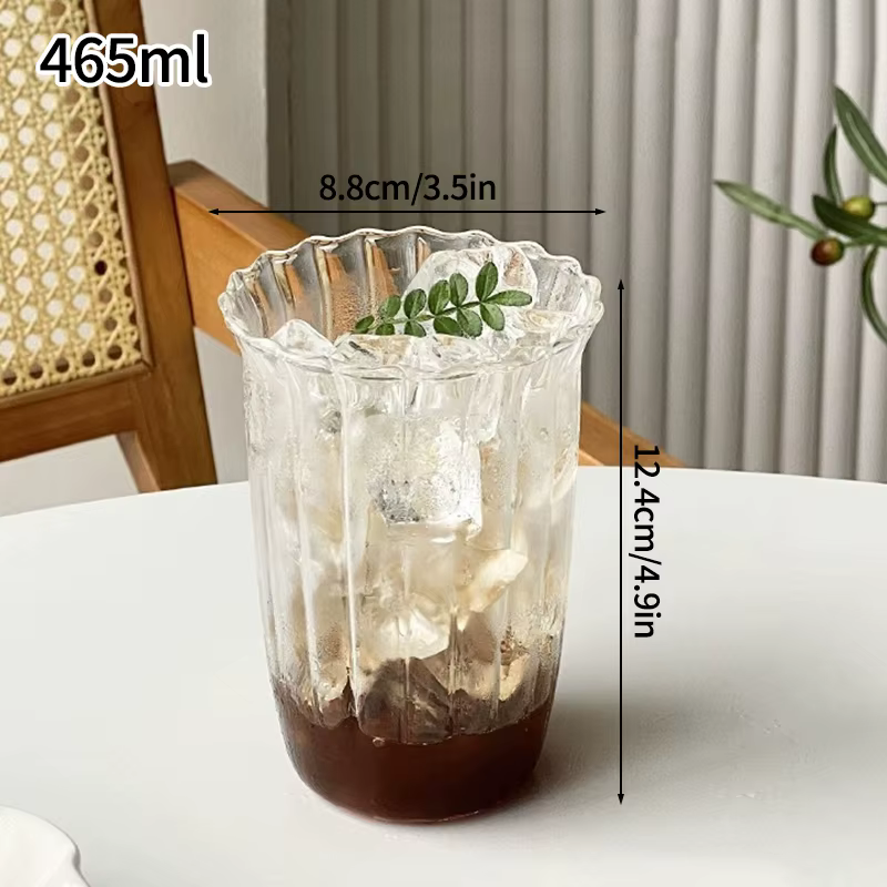 Verre à boire transparent en forme de vague créative, gobelet à café glacé, jus, lait, thé, verres à