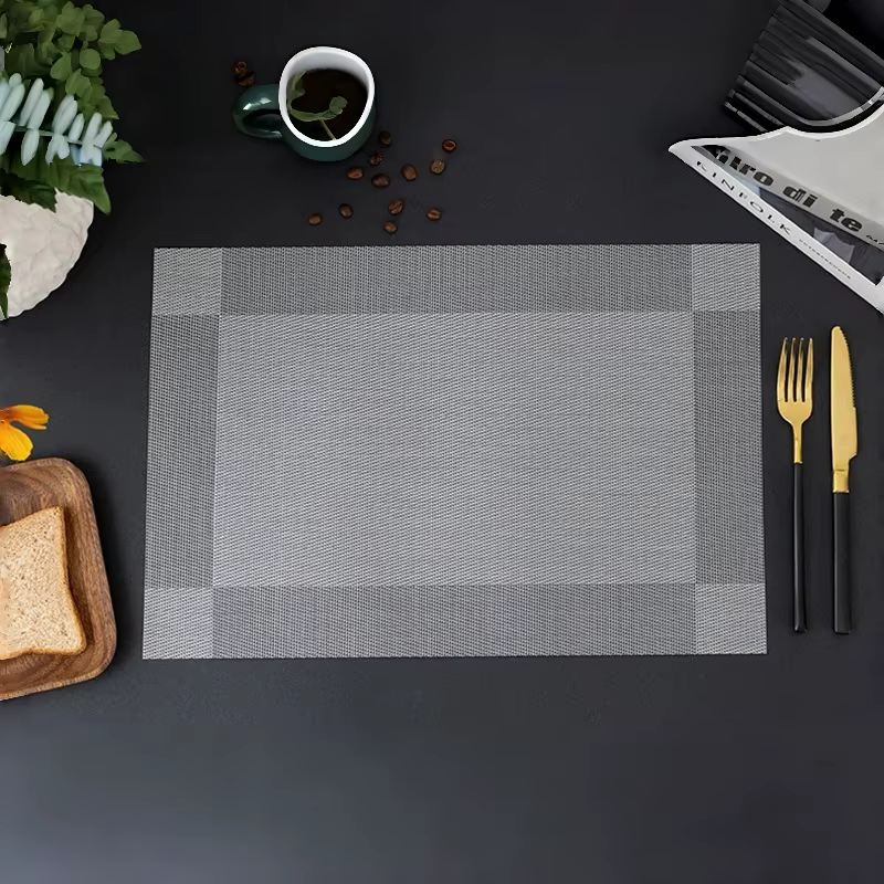 Napperons lavables en PVC pour table à manger, set de napperons antidérapants, accessoires de cuisin