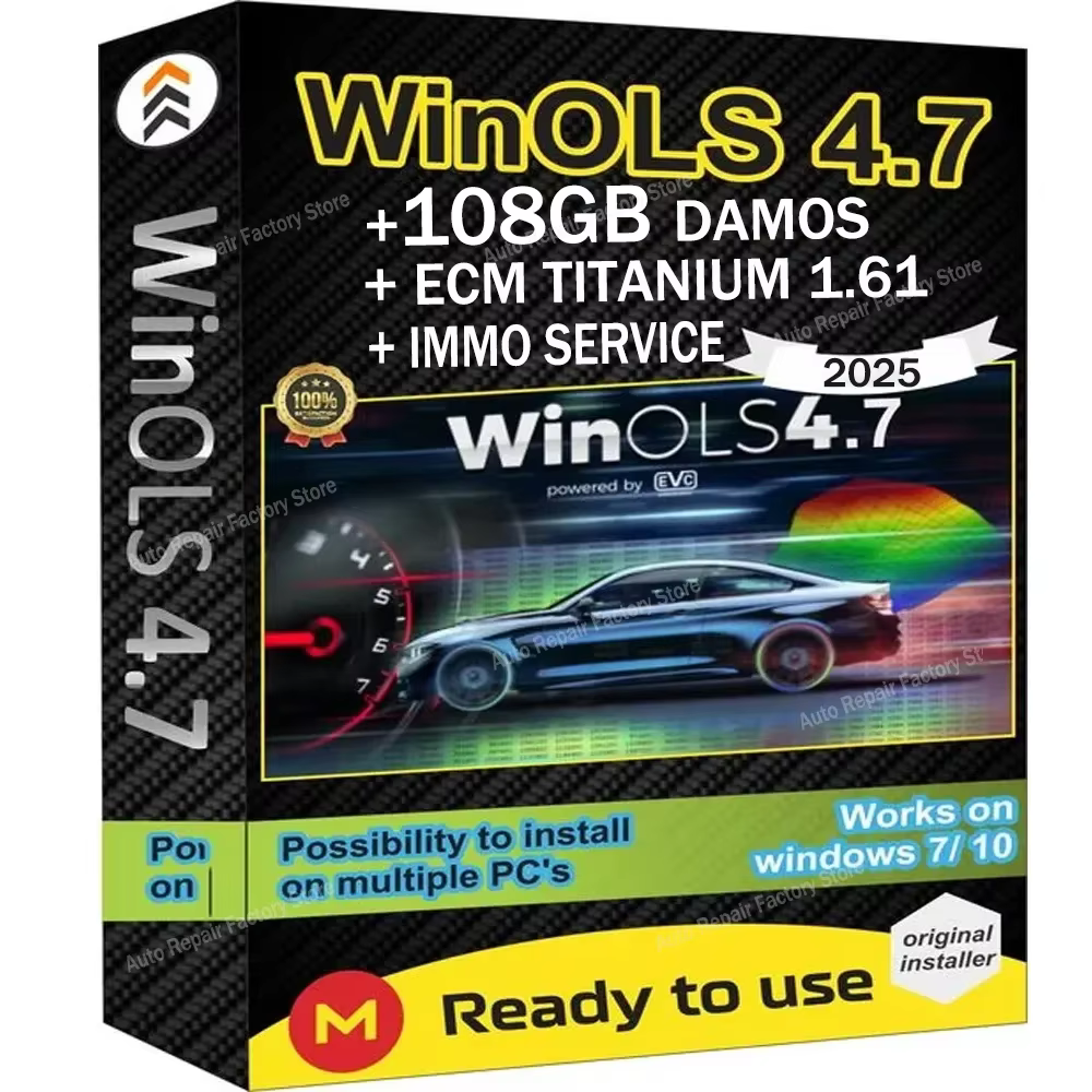 Winols 4.7 entièrement activé + 108 Go Damos Windows 7 10 11 Pas besoin de Vmware multilingue + ECM 
