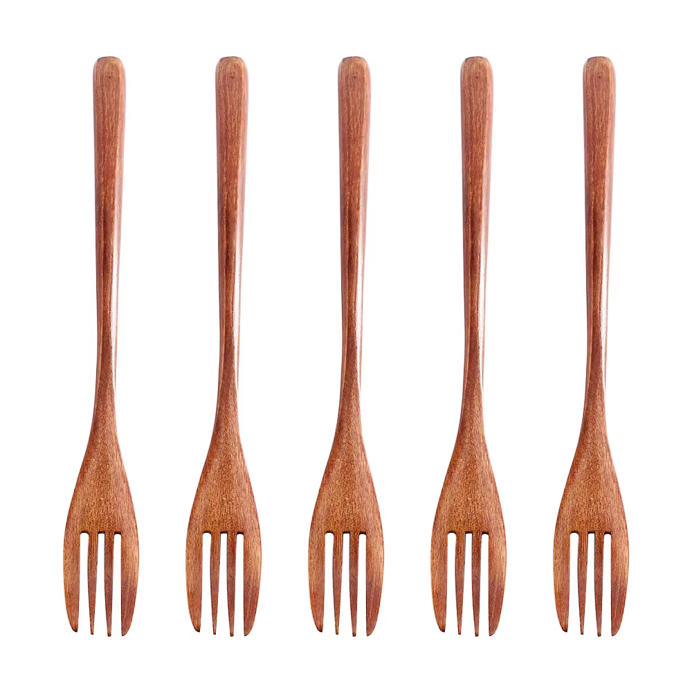 Salade de cuisine cuisson bois écologique naturel couverts fourchettes en bois vaisselle vaisselle