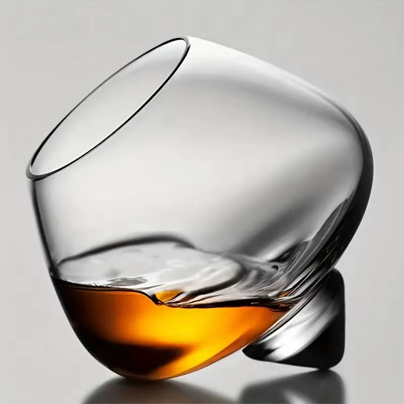Verres à whisky rotatifs pour le ventre et la bière, 250ml, vin rouge, roulant, liqueur, brandy, tas