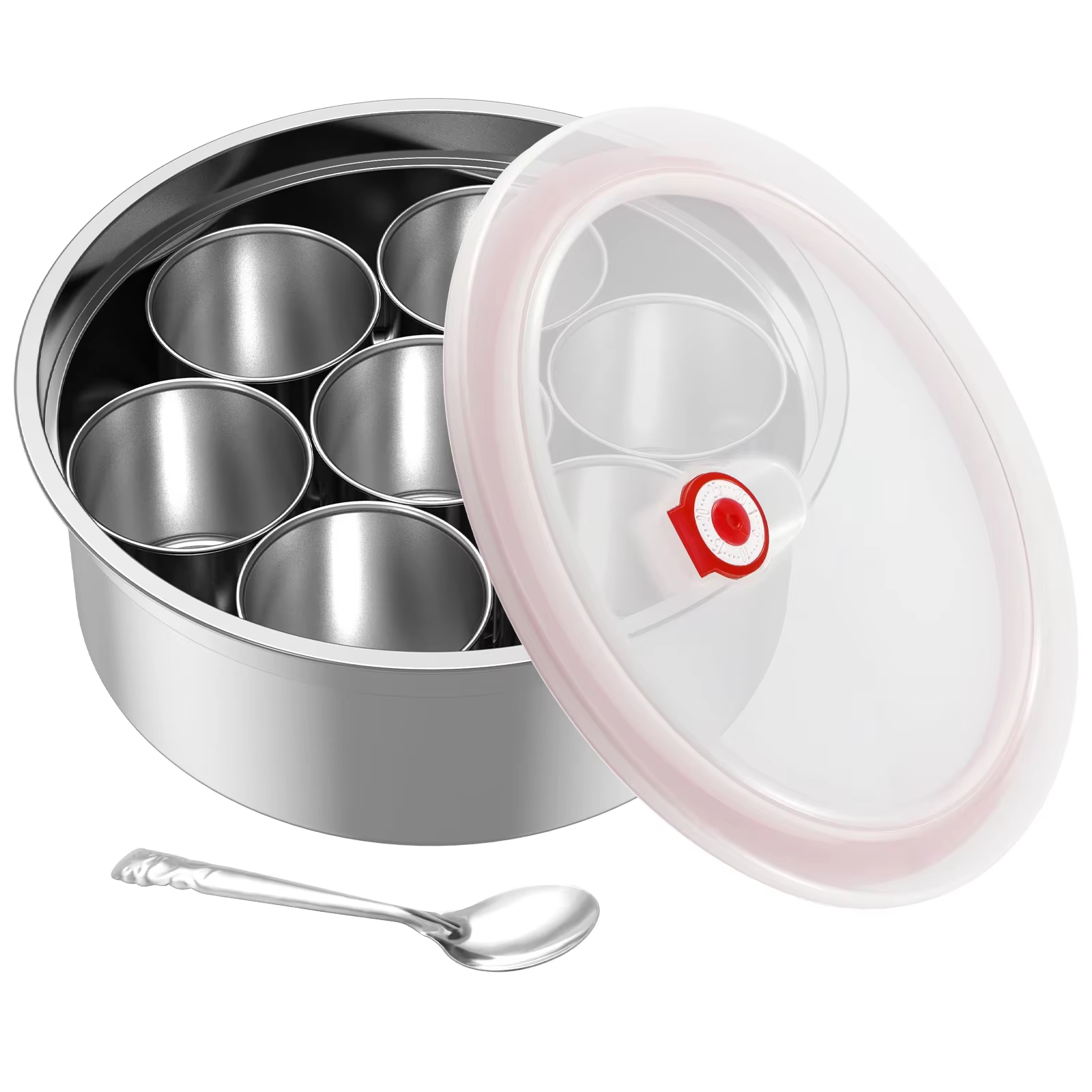 Masala Dabba Boîte à épices Conteneurs à épices en acier inoxydable Masala Dabba avec 7 compartiment