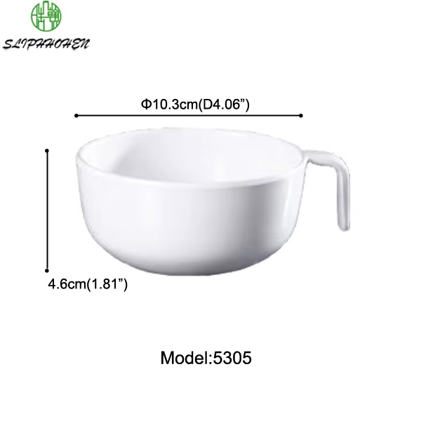 Tasse à coffre ronde blanche, ustensiles de cuisine, tasse d'eau 100% mélamine, vaisselle de Restaur