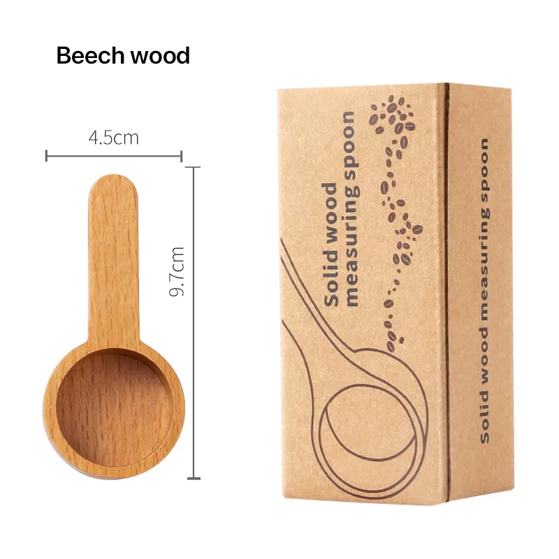 Cuillère à grains de café en bois de noyer, cuillère à mesurer pour expresso, cuillère doseuse en bo