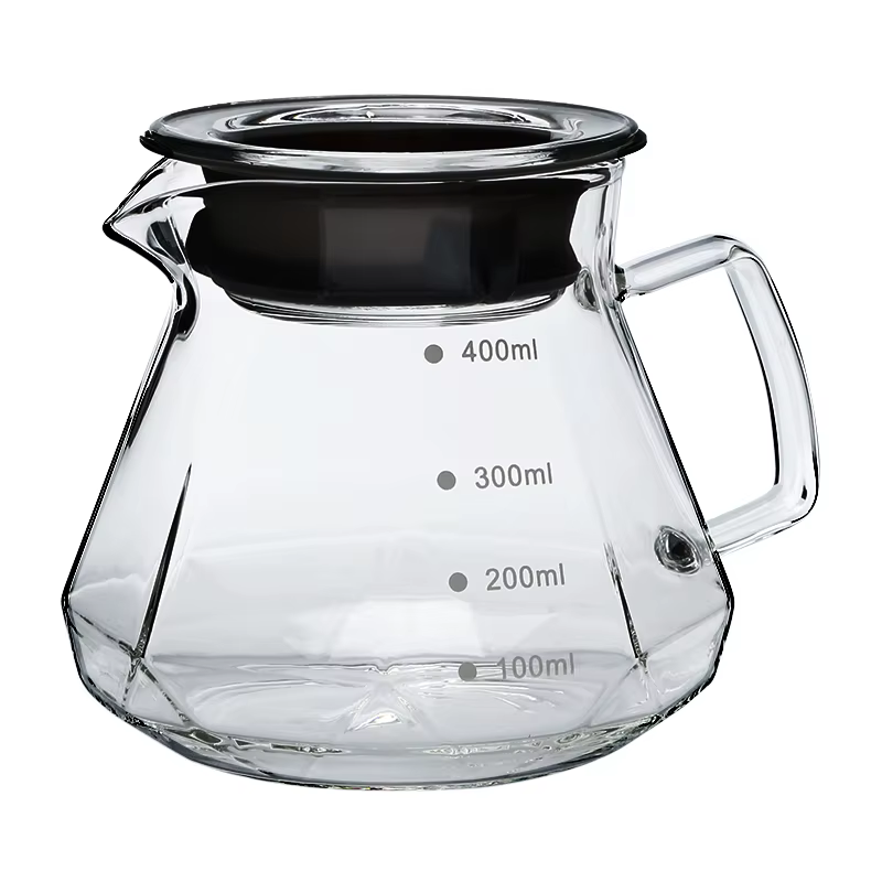 Pot en verre à haute teneur en Borosilicate avec poignée, cafetière en verre dans la cuisine