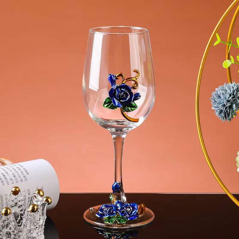 Verres à gobelet en émail cristal de luxe, ensemble de tasses à Champagne Vintage pour fête de maria
