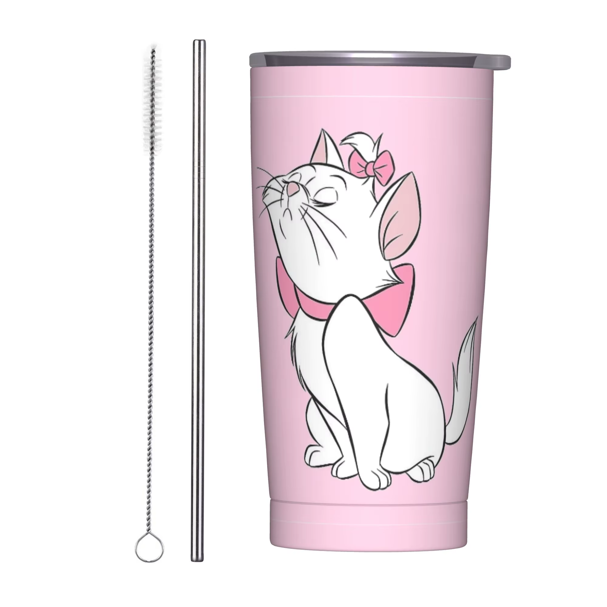 M-Maries Cat Cute from Aristocats Tumbler Tasses à café isolées sous vide en acier inoxydable à doub