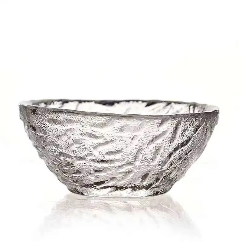 Tasse à thé en verre à grain de marteau japonais, tasse transparente en cristal, service à thé Kung 