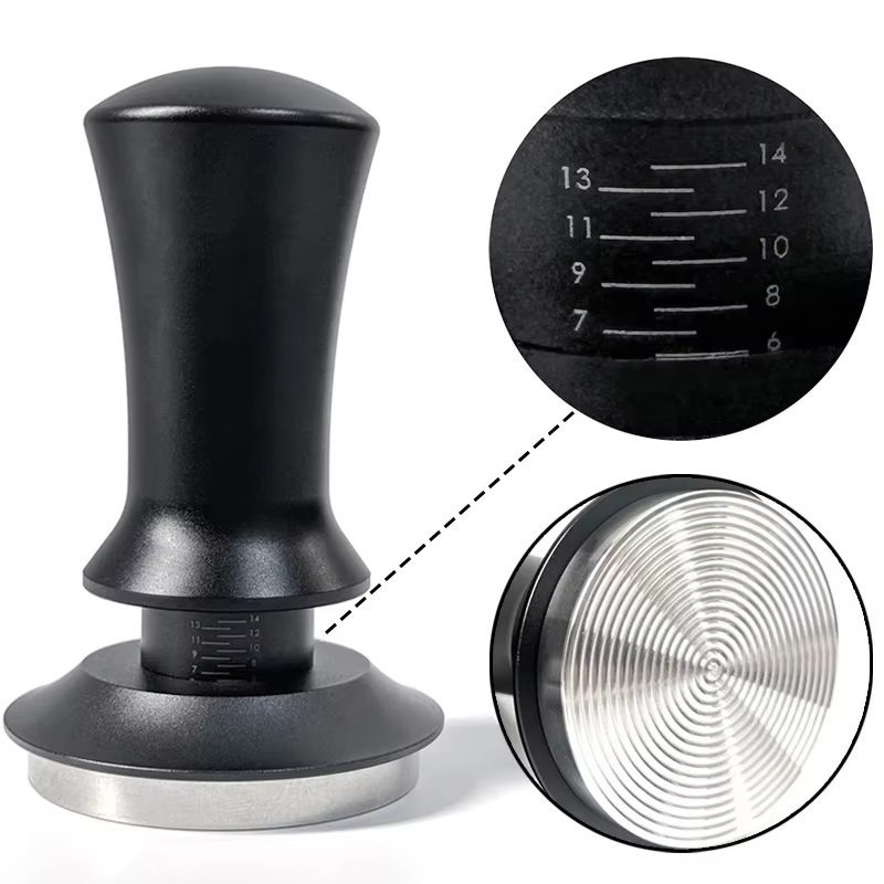 Doseur à café 54mm, Base ondulée, doseur à expresso Barista, doseur à café à ressort avec indication