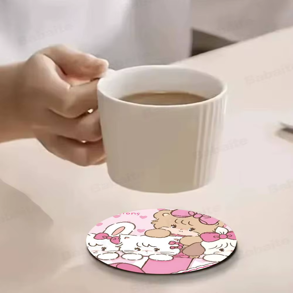 Mignon dessin animé Mikko chat dessous de verre en bois café tasse à thé décoration café magasin de 