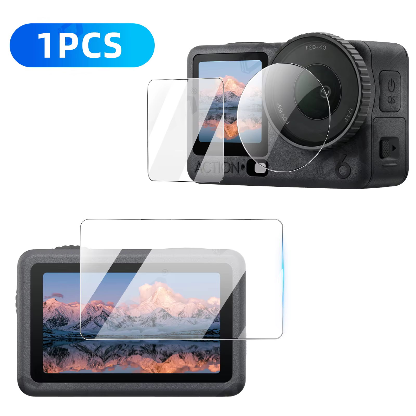 Protecteur d'écran en verre trempé pour DJI Action 6 - 9H, anti-rayures, anti-empreintes digitales, 