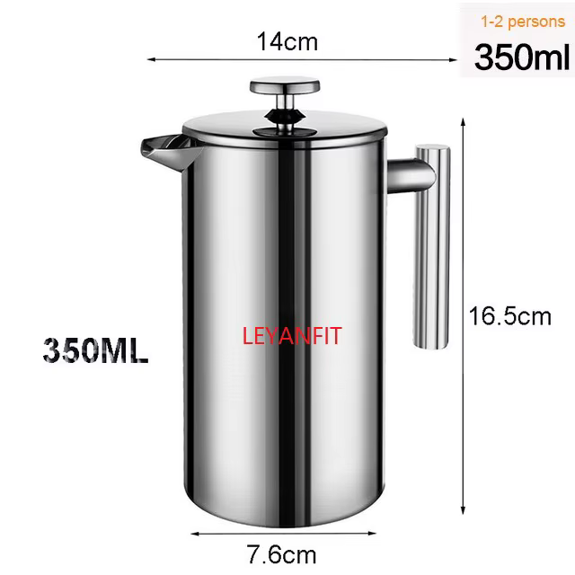 Cafetière à expresso en acier inoxydable, Machine à café à pression française, cafetière isolée à Do