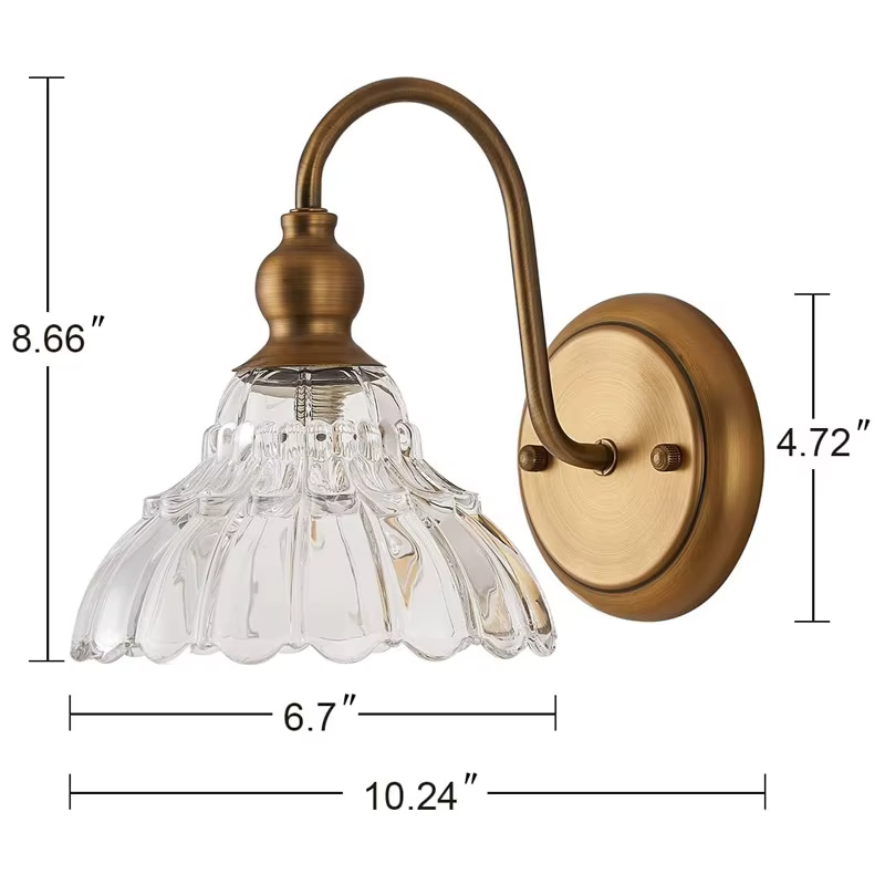 Applique murale nordique Vintage en verre pour salle de bains, luminaires de vanité modernes, lampe 