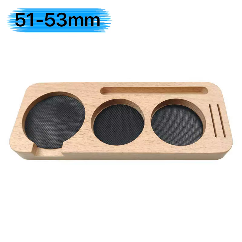 Support de Tamper et Porte-Filtre en Bois de Noyer pour Accessoires d'Espresso 51MM 54MM 58MM – Stat