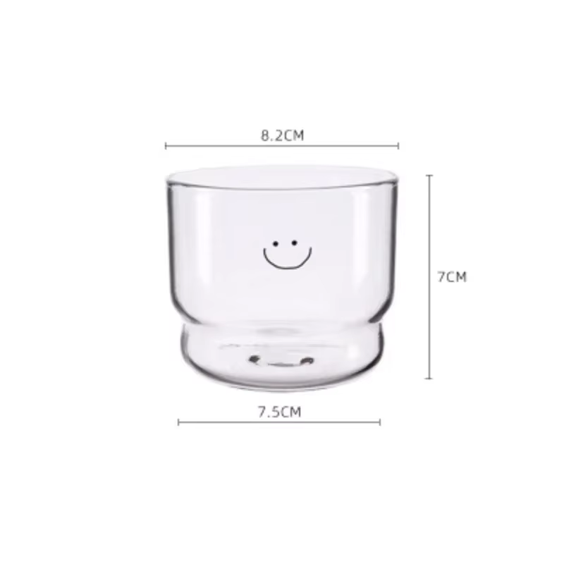 Tasse en verre murale Love/Happy de 300ml, tasses en forme de cœur pour café au lait, tasse à boisso