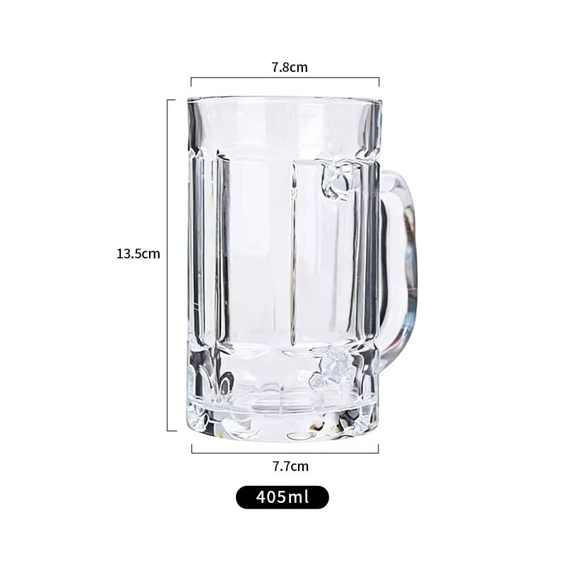 HeY LiLac 405 ~ 500 ml Ailay tasse à bière en verre épaissi haute transparence tasse à boire robuste