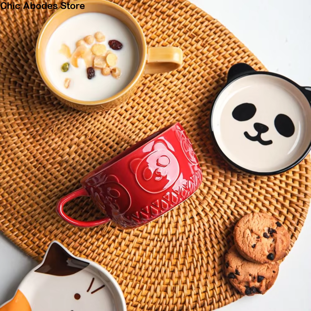 Tasse à café en céramique Alpaca Panda, animaux mignons originaux, tasse à thé créative, gobelet, va