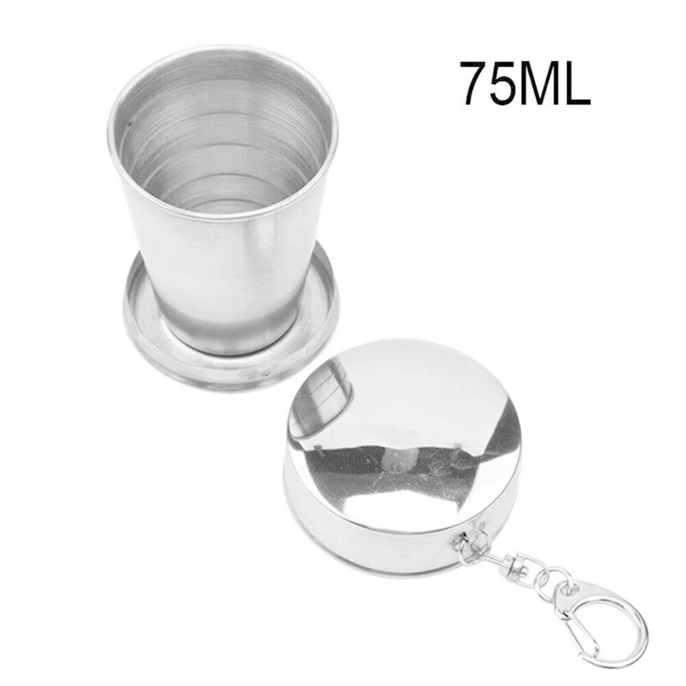 Nouveau Tasse à café de voyage en acier inoxydable tasse télescopique pliante tasse