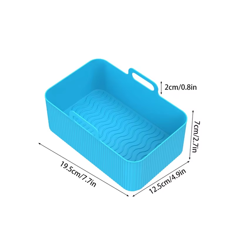 Plateau en Silicone pour friteuse à Air réutilisable, plat double 2 paniers, poêle de cuisson, plaqu
