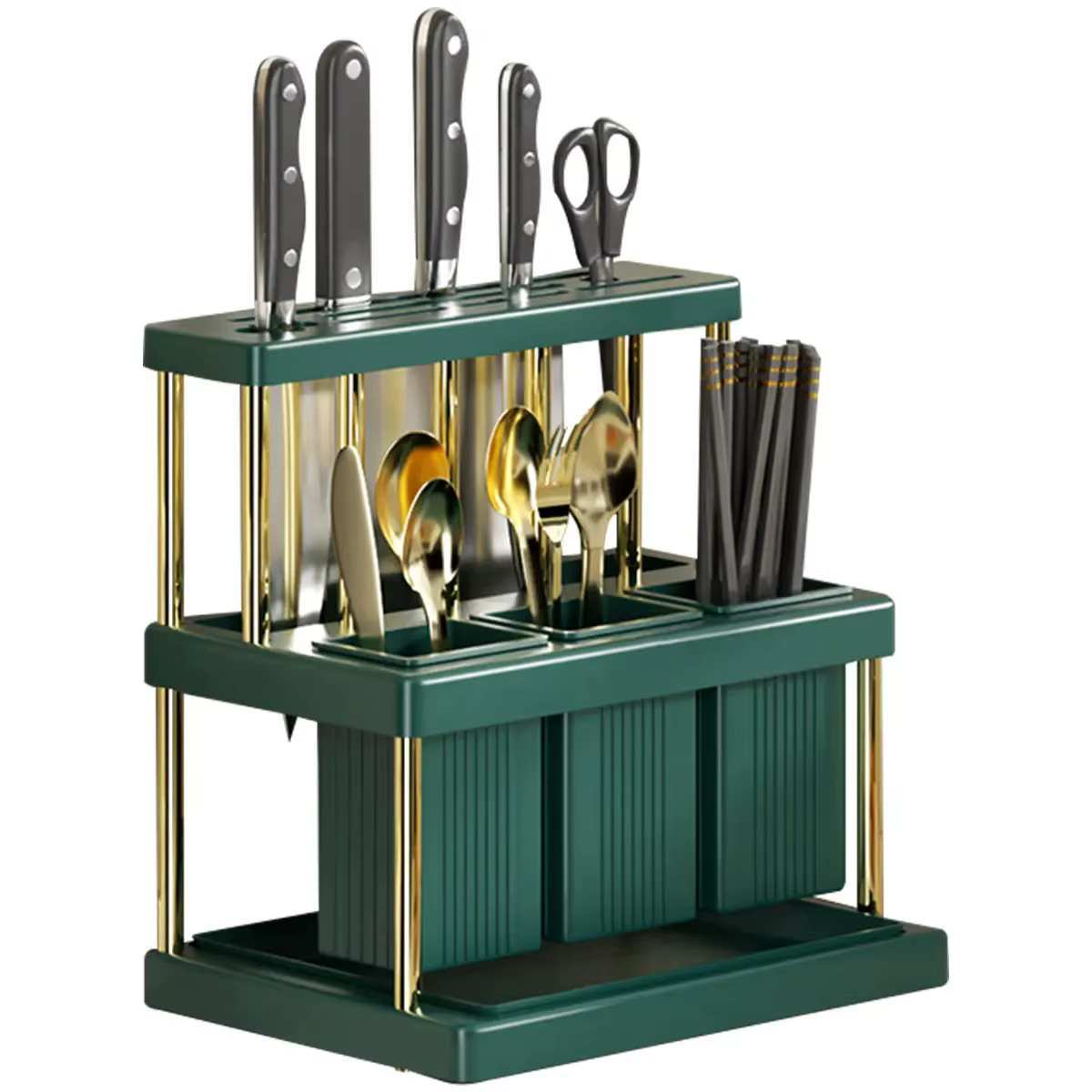 Support de séchage de couverts, support de coupe de cuisine, ustensile peu encombrant avec plateau d