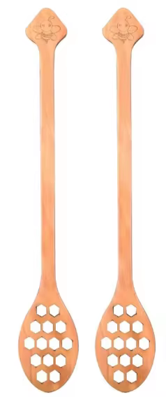 Cuillère à miel en forme de cœur en accent d'abeille, agitateur à long manche en bois, fournitures d