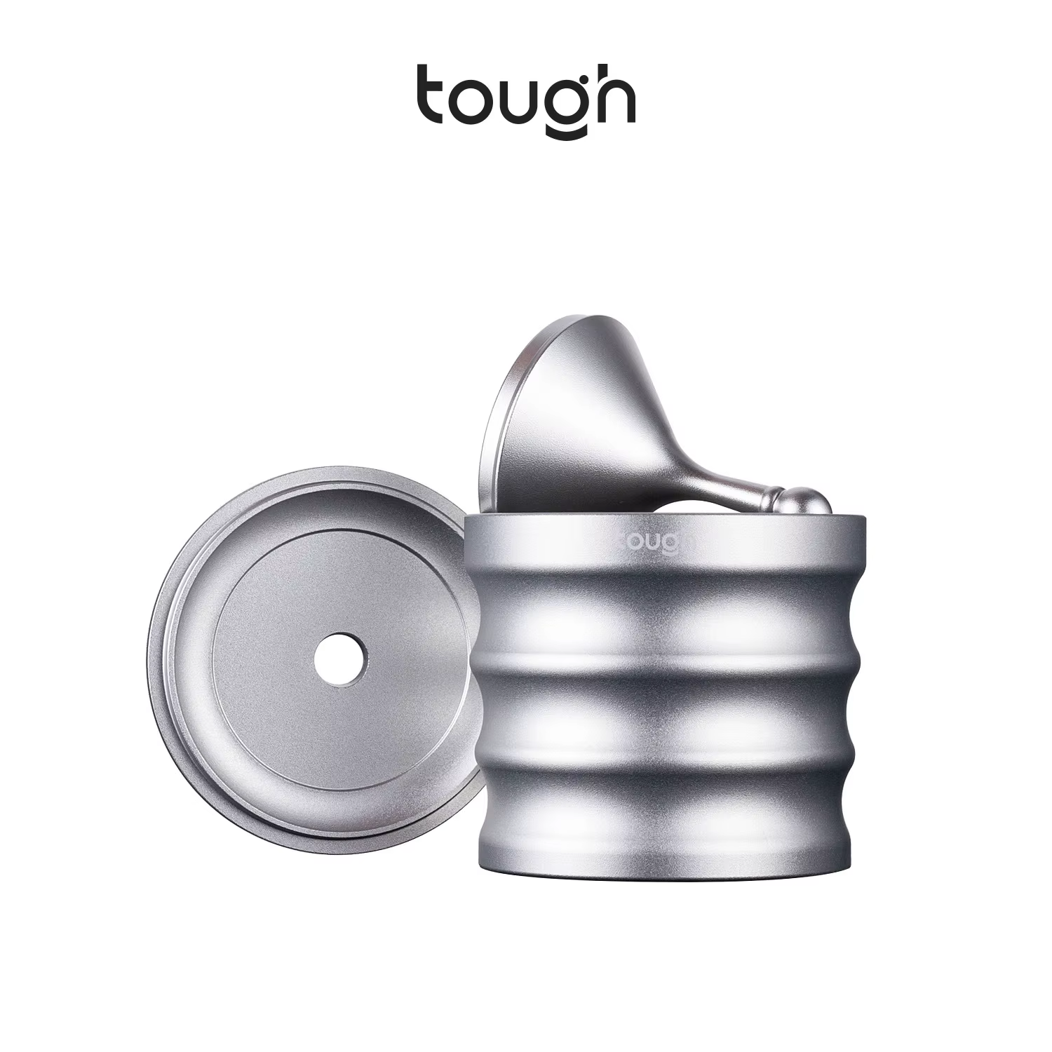 JUSTINLAU Ensemble Tamper et Tasse de Dosage Café 58mm en Acier Inoxydable, Récepteur Anti-Éclabouss