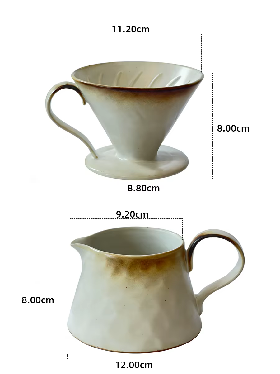Ensemble de café pour over pour en-casée en céramique Kiln Change, avec filtre V60 et pot de partage