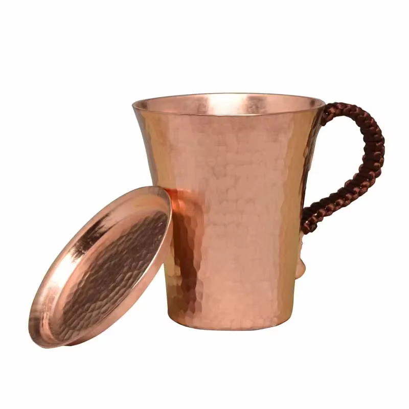 Mug de Mule de moscou en cuivre avec couvercle, 450ml, tasse à bière, tasse à café, en cuivre pur, m