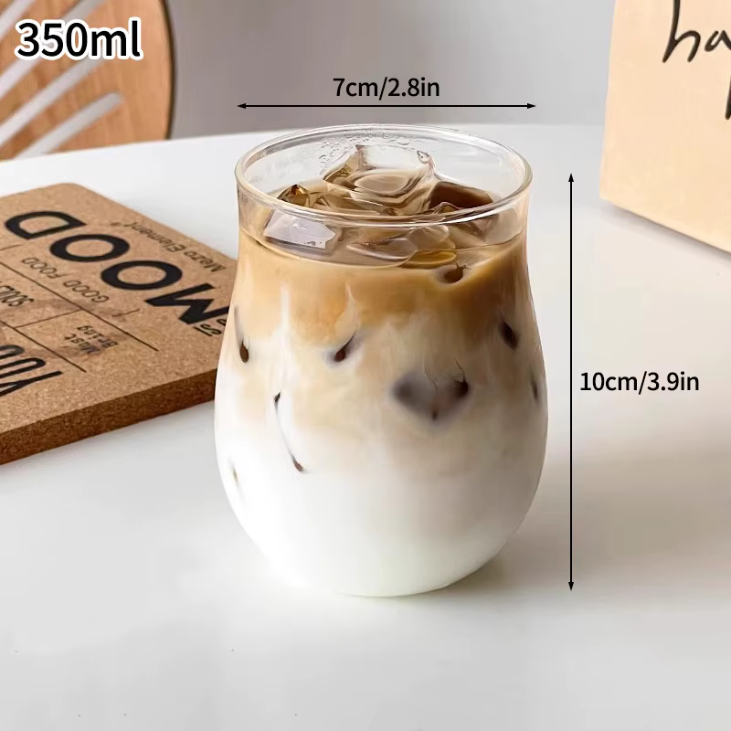 Tasse à café en verre transparent en forme de tulipe, verre à whisky, tasse à latte, tasse à America