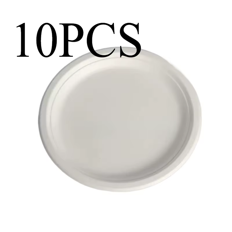 Assiettes jetables blanches, épaisses et durables, pour Barbecue, Restaurant, cuisine, gâteau, pâtes