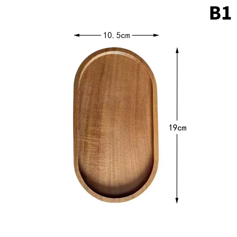 Assiette en bois japonaise, plateau ovale en hêtre, mini assiette en bois massif, petite assiette po