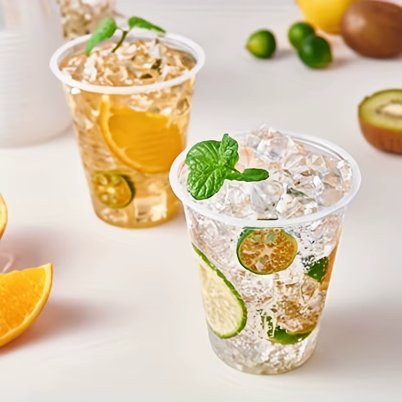 Gobelets en plastique transparent jetables, 50/100 pièces, pique-nique en plein air, cuisine d'anniv