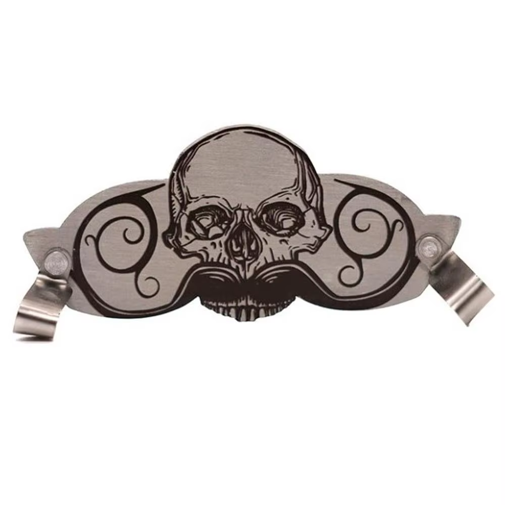 Protège-moustache en acier inoxydable pour tasse, design tête de mort, protecteur de moustache pour