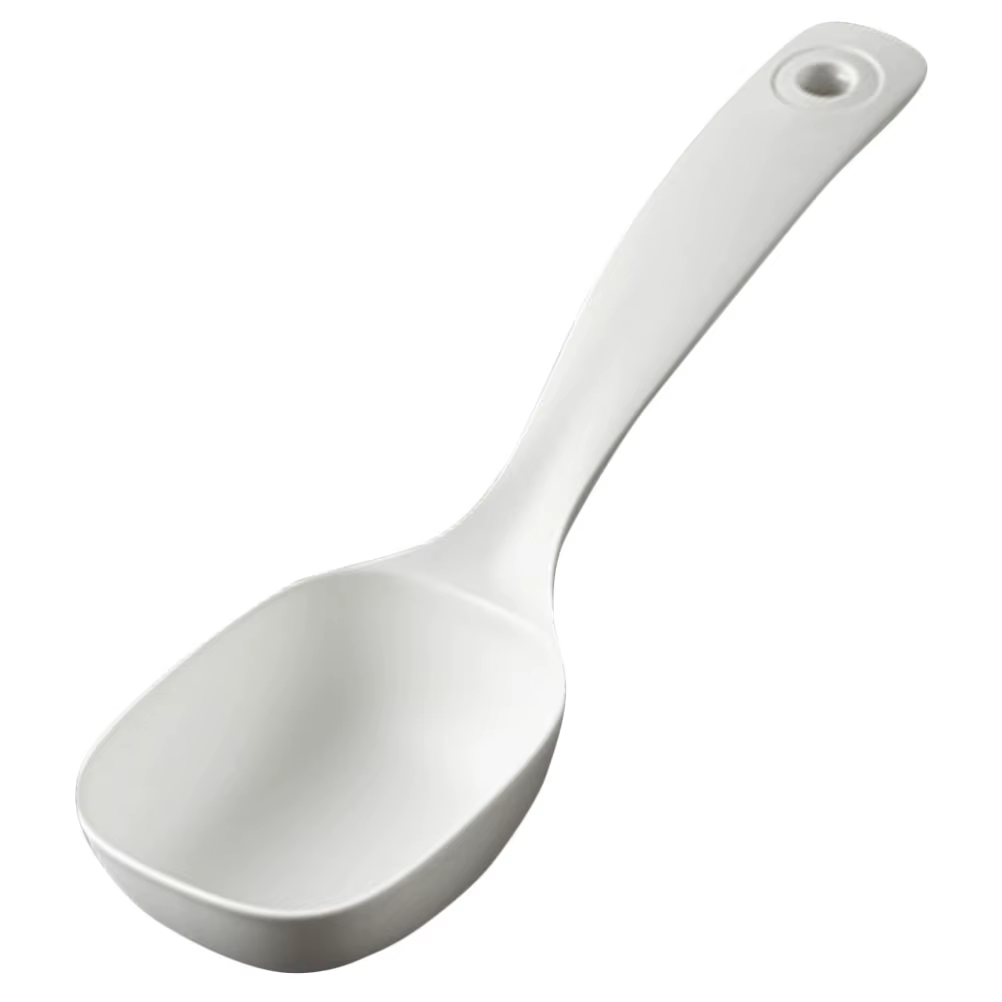 Louche à soupe à Long manche, grande cuillère à remuer, ustensile de cuisine blanc, pratique, robust