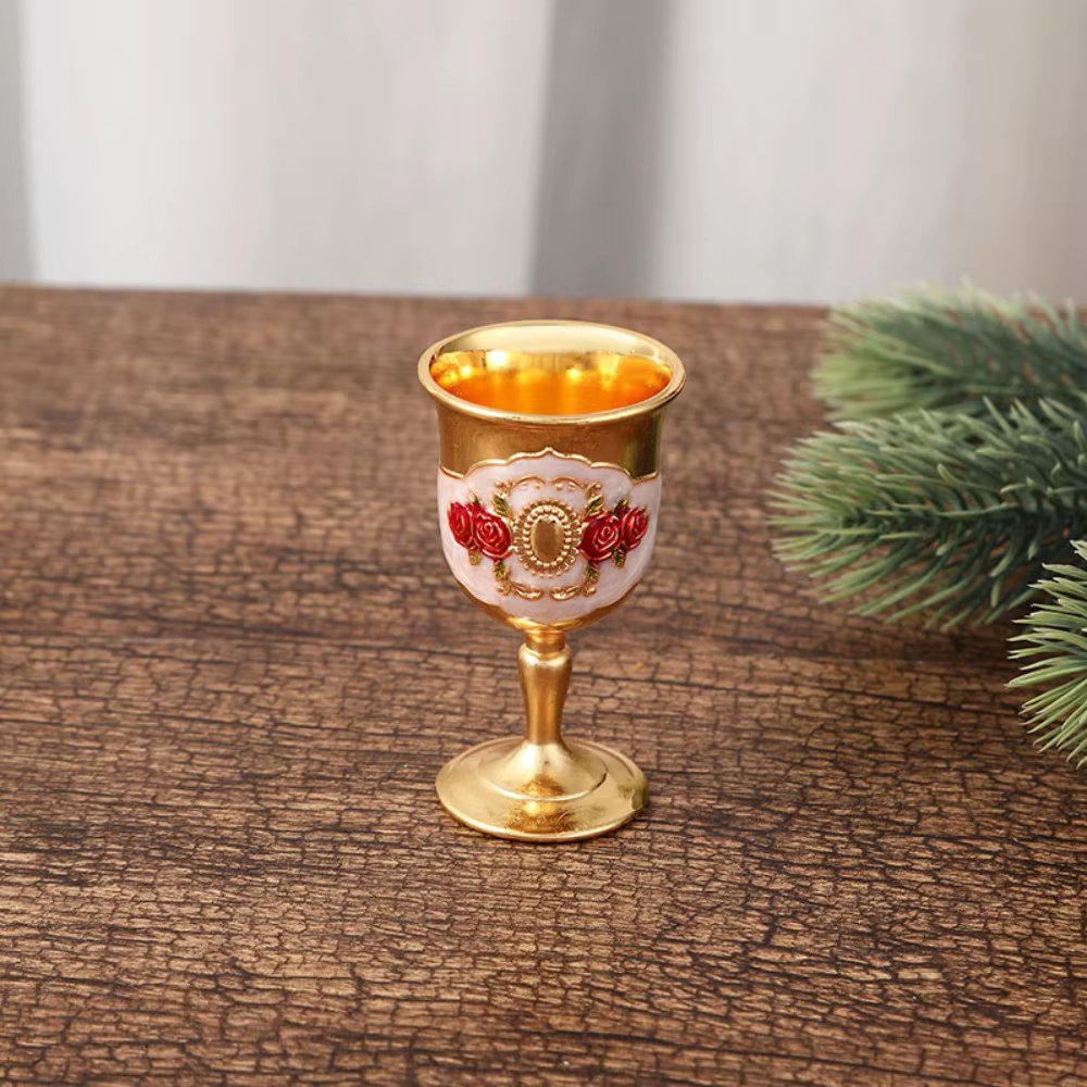 Verres à vin vintage dorés, style européen, accessoires de table, gobelets à vin blanc, vaisselle en