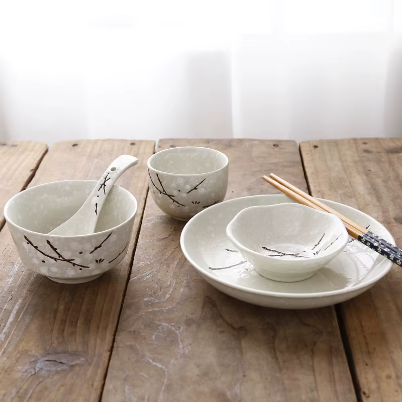 Ensemble de vaisselle en céramique de style japonais, couverts ménagers, vaisselle en céramique créa
